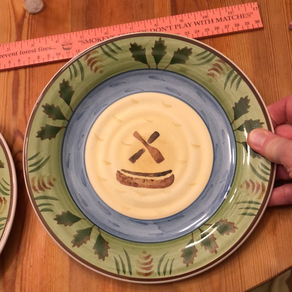 Two 8” plates decorated with a fish and a canoe 🛶 - Picture 2 of 4